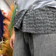 Grey Thai Fisherman Mantra Print Yoga and Festival Pants