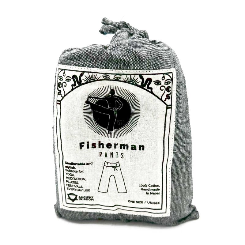Grey Thai Fisherman Mantra Print Yoga and Festival Pants