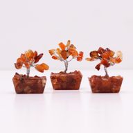 Mini Gemstone Trees On Orgonite Base - Carnelian (15 stones)