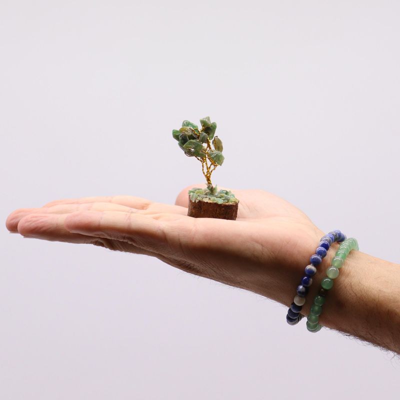 Mini Gemstone Trees On Wood Base - Assorted Mix (15 stones)