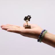 Mini Gemstone Trees On Wood Base - Assorted Mix (15 stones)