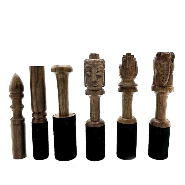 Wooden Stick - 14cm - Elephant Carving