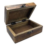 Medium Ceramic Glazed Wood Box - 15x10x6cm - Red
