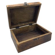 Large Ceramic Glazed Wood Box - 20x15x7.5cm - Black
