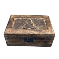 Medium Wooden Keepsake Box 15x10x6cm -  Buddha