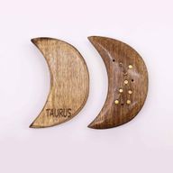 Ingraved and Brass Zodiac Sign Incense Burners - Moon