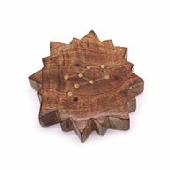 Ingraved and Brass Zodiac Sign Incense Burners - Sun