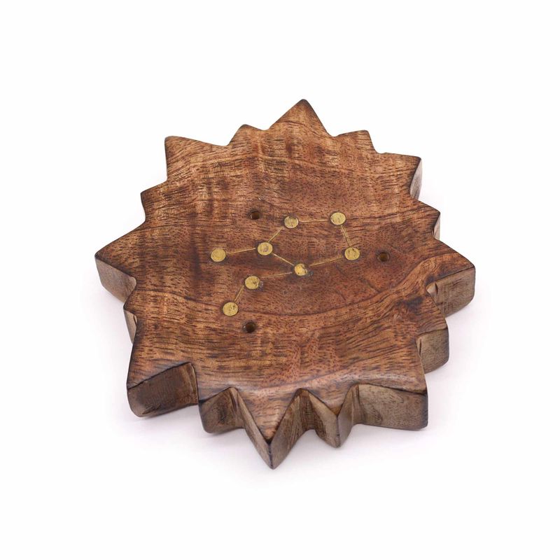 Ingraved and Brass Zodiac Sign Incense Burners - Sun