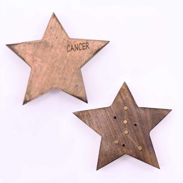 Ingraved and Brass Zodiac Sign Incense Burners - Star