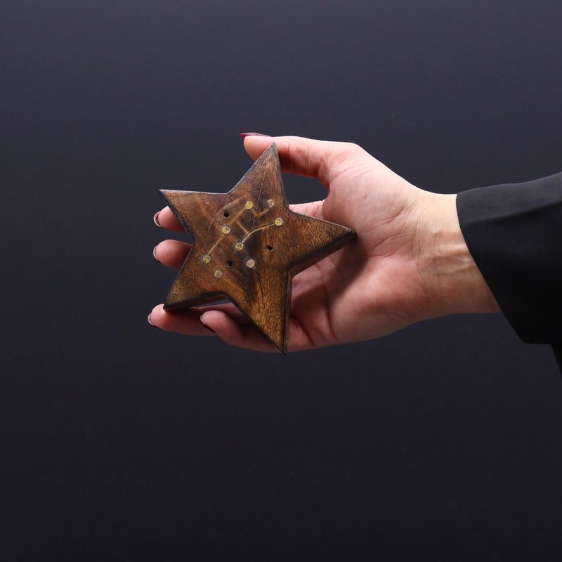 Ingraved and Brass Zodiac Sign Incense Burners - Star