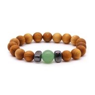 Cedarwood Sacral Chakra Bangle with Green Aventurine