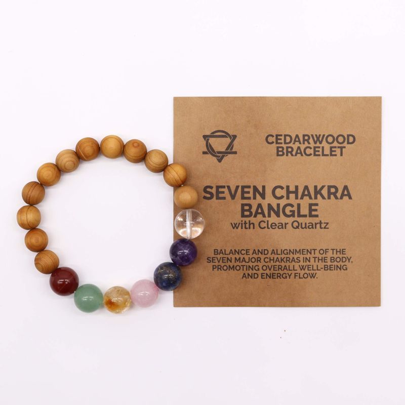 Cedarwood 7 Seven Chakra Bangle