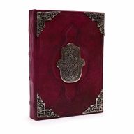 Hefty Red Tan Book - Zinc Hamsa Decor - 26x18cm