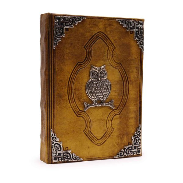 Hefty Coffee Tan Book - Zinc Owl Decor - 26x18cm