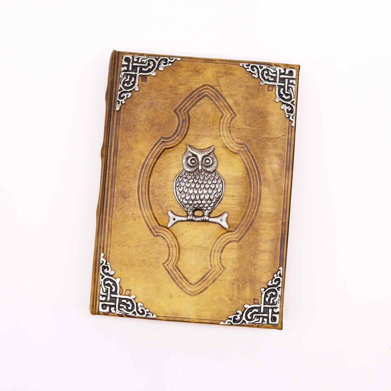 Hefty Coffee Tan Book - Zinc Owl Decor - 26x18cm