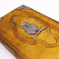 Hefty Coffee Tan Book - Zinc Owl Decor - 26x18cm