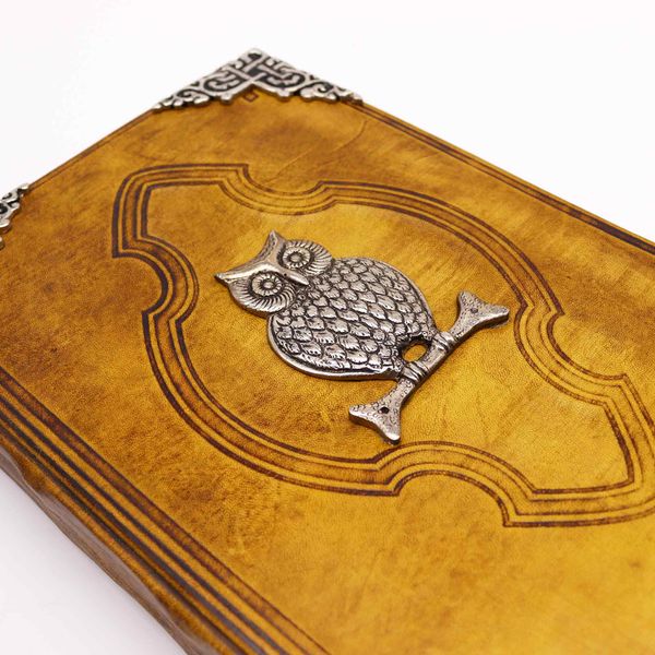 Hefty Coffee Tan Book - Zinc Owl Decor - 26x18cm