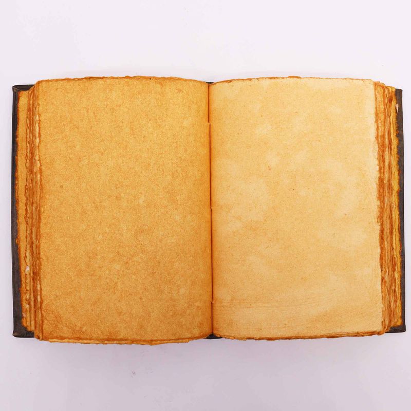 Hefty Brown Tan Book - Zinc Triple Moon Decor - 26x18cm