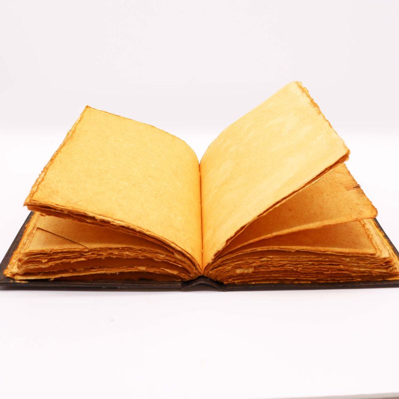 Hefty Brown Tan Book - Zinc Triple Moon Decor - 26x18cm