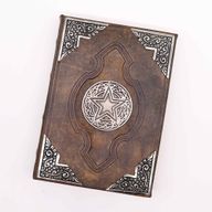 Hefty Brown Tan Book - Zinc Pentagon Decor - 26x18cm