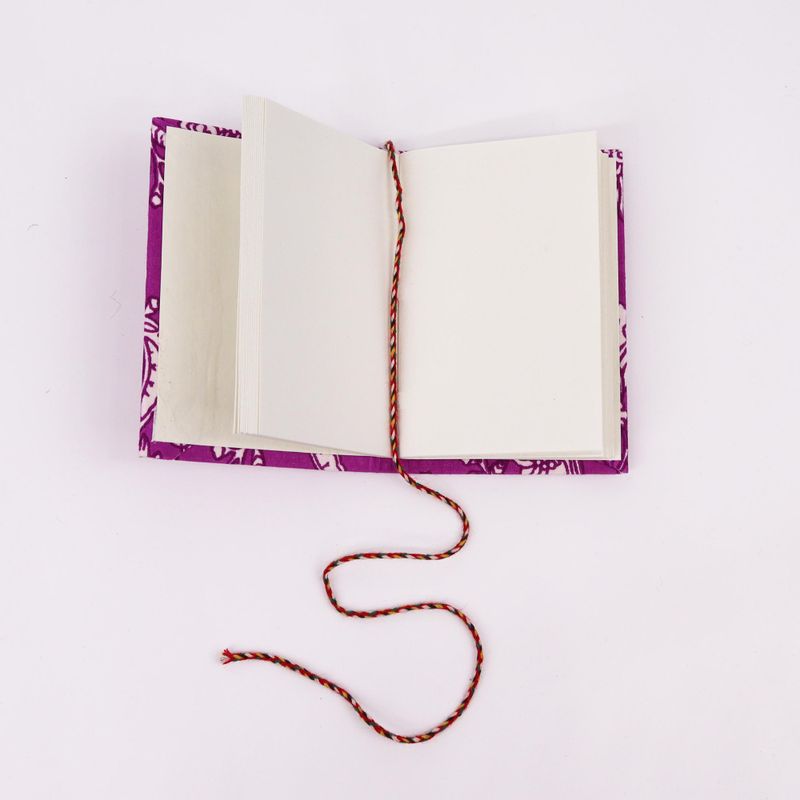 Assorted floral-print cotton-bound notebooks, 7 x 10 cm (display pack)