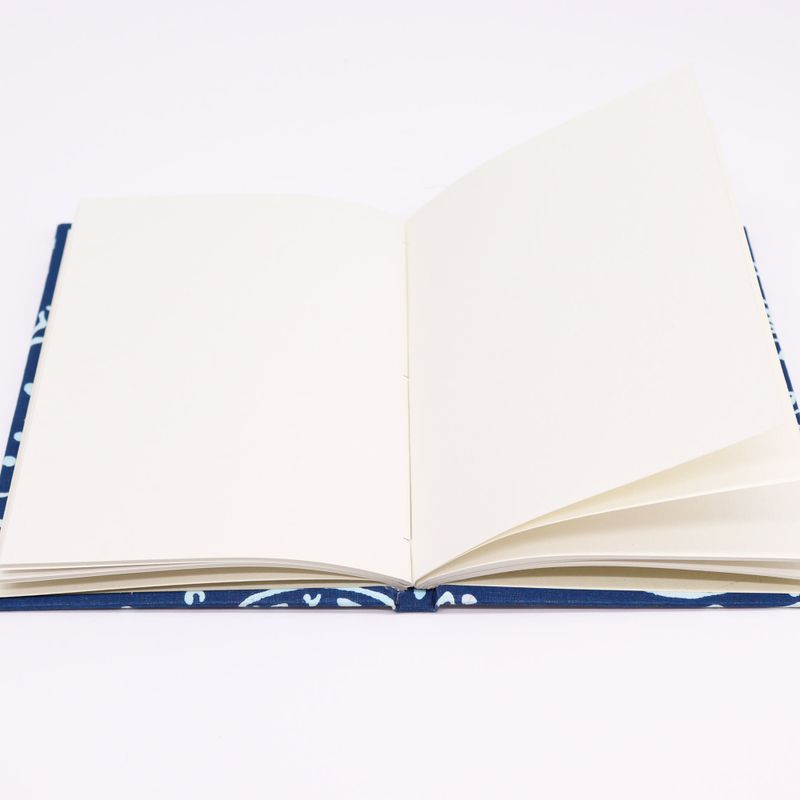 Cotton bound notebooks 20x15cm - 96 pages - Fish Indigo