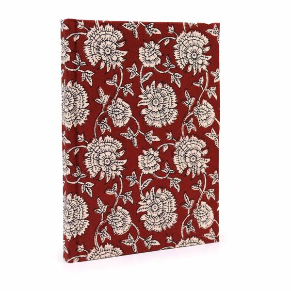 Cotton bound notebooks 20x15cm - 96 pages - Bordeaux Floral