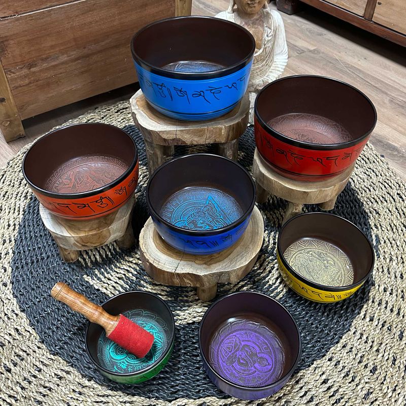 Small Chakra Set of  Seven Singing Bowls (14-22cm)