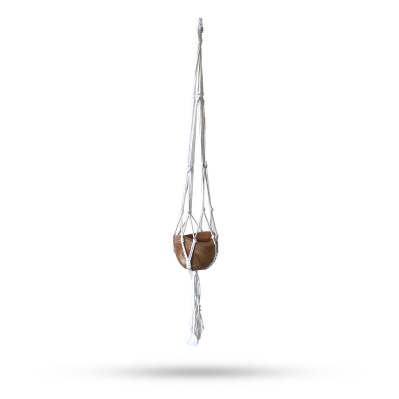 Macrame Pot Holder Classic - Natural Med Pot