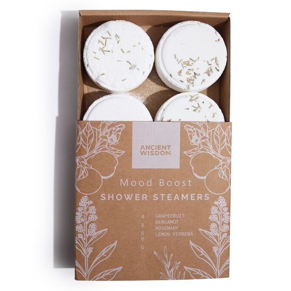 Zen Shower Steamers - Therapy Wellness Gift Set - Mood Boost (White)