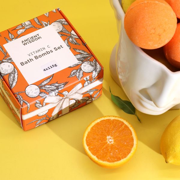 Zesty Vitamin C Bath Bombs Set – Aromatherapy Quartet