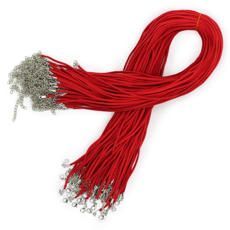 Packs  Suede Pendant Cords -  2.5mm x 55cm - Red A056