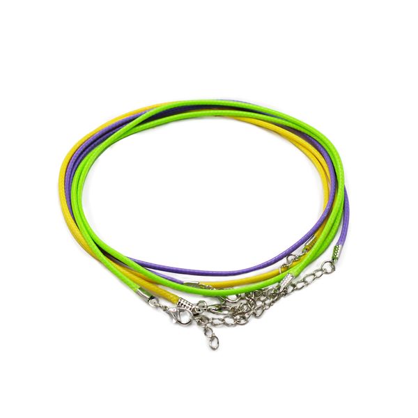 Packs Waxed Pendant Cords - 2mm x 55cm - Assorted - Assorted (10 colours)