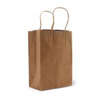Cord Handle Paper Bag (16x22x8cm) - Natural (130g)