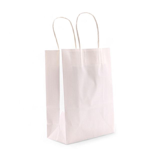 Cord Handle Paper Bag (16x22x8cm) - White (130g)