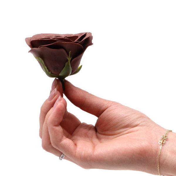 Craft Soap Flower - Lrg (7-Layer) Vintage Rose - Royal Chocolate