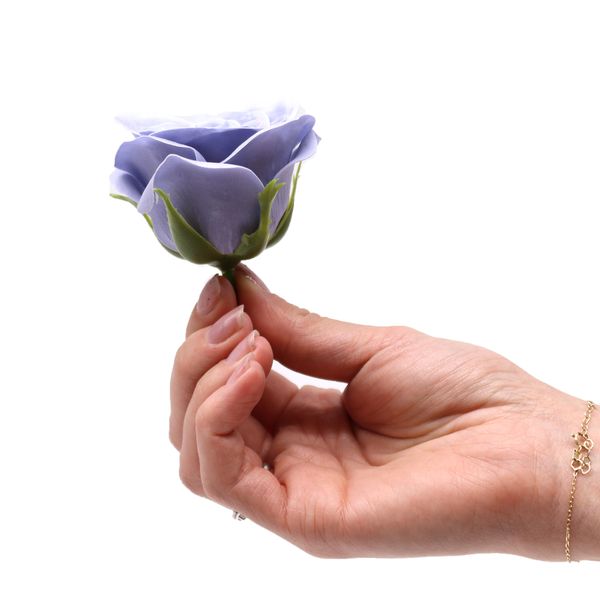 Craft Soap Flower - Lrg (7-Layer) Vintage Rose - Steal Blue