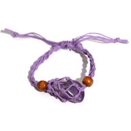 Crystal Gemstone Bracelet Cord 20-28cm/7.8-11inch - Purple
