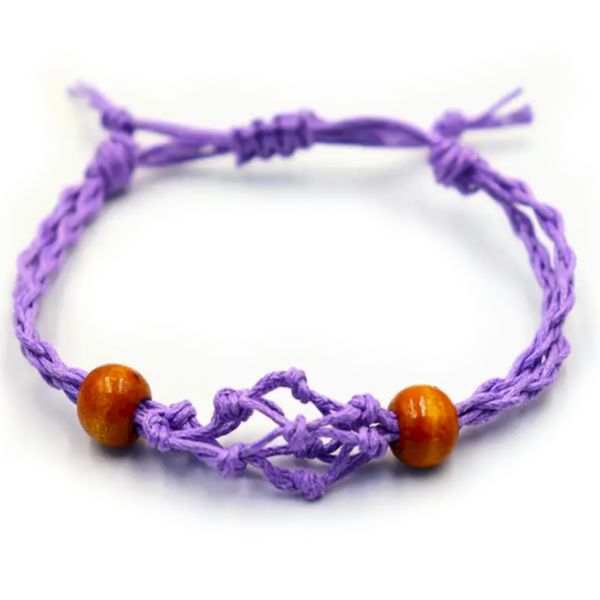 Crystal Gemstone Bracelet Cord 20-28cm/7.8-11inch - Purple