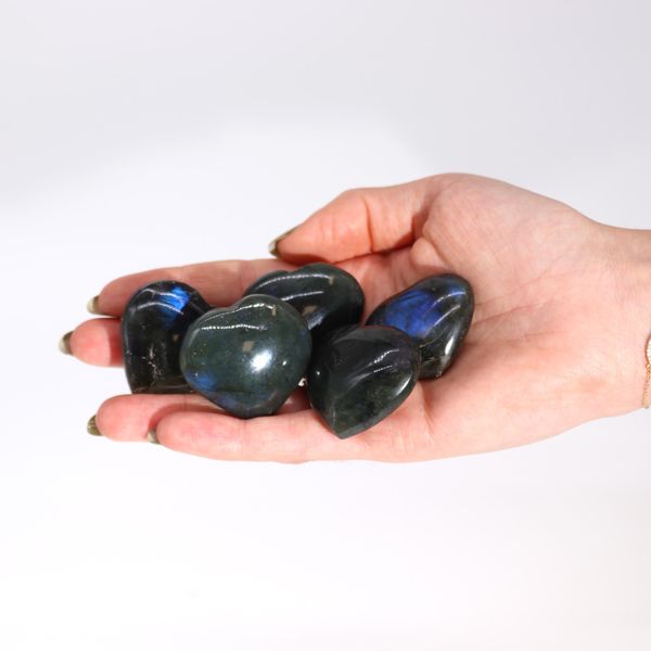 Madagascar Labradorite Hearts Stones (approx 17-3g 30-40mm)