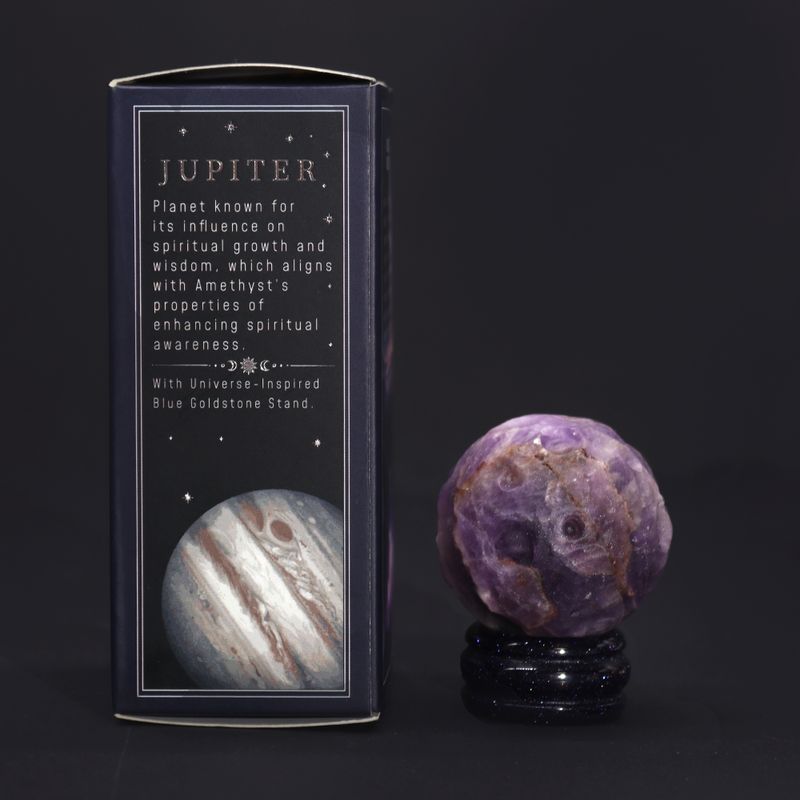 Ametyst Planet on a Solar Goldstone Stand - 40mm  (30x15mm stand)