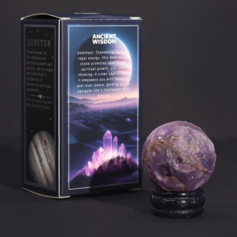 Ametyst Planet on a Solar Goldstone Stand - 40mm  (30x15mm stand)