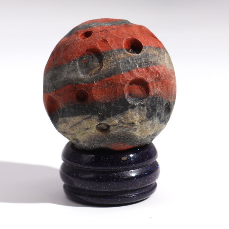 Red Jasper Planet on a Solar Goldstone Stand - 40mm  (30x15mm stand)