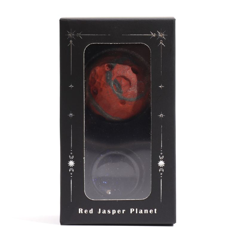 Red Jasper Planet on a Solar Goldstone Stand - 40mm  (30x15mm stand)