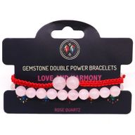 Gemstone Double Power Braclets- Rose Quartz