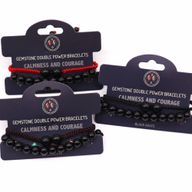 Gemstone Double Power Braclets- Black Agate