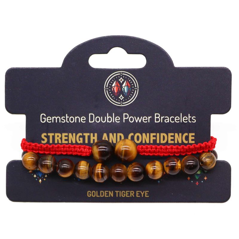 Gemstone Double Power Braclets- Tiger Eye