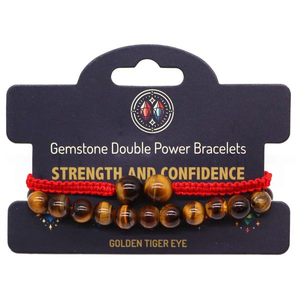 Gemstone Double Power Braclets- Tiger Eye