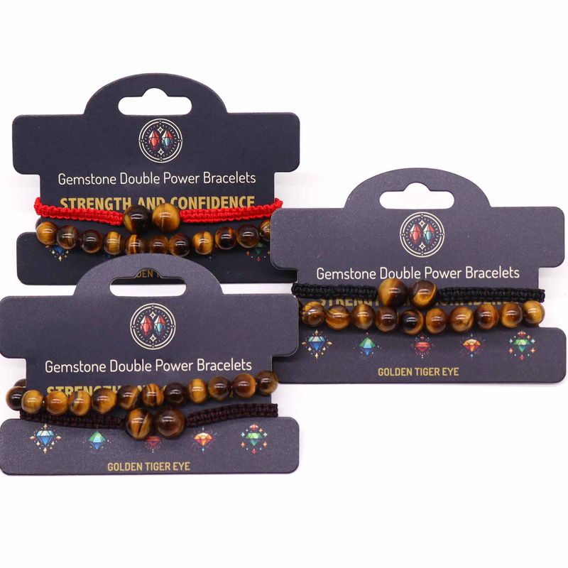 Gemstone Double Power Braclets- Tiger Eye