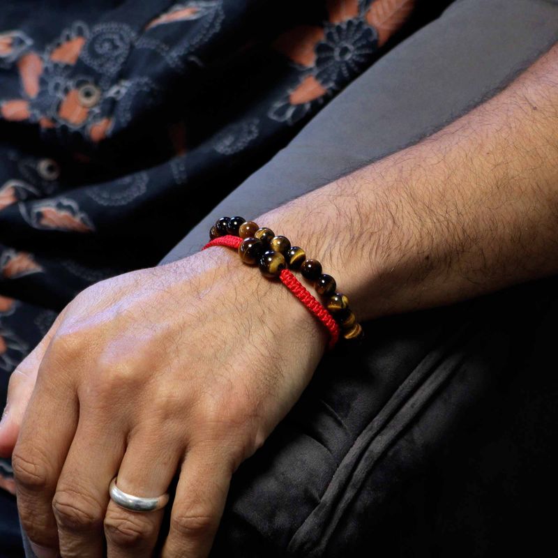Gemstone Double Power Braclets- Tiger Eye